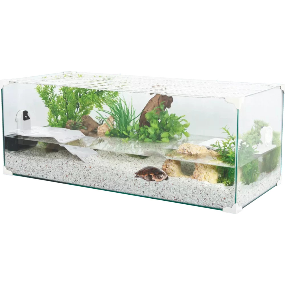 Zolux Karapas Aqua Pro 80 - akwaterrarium dla żółwia wodnego 80x35x25cm, białe.jpg